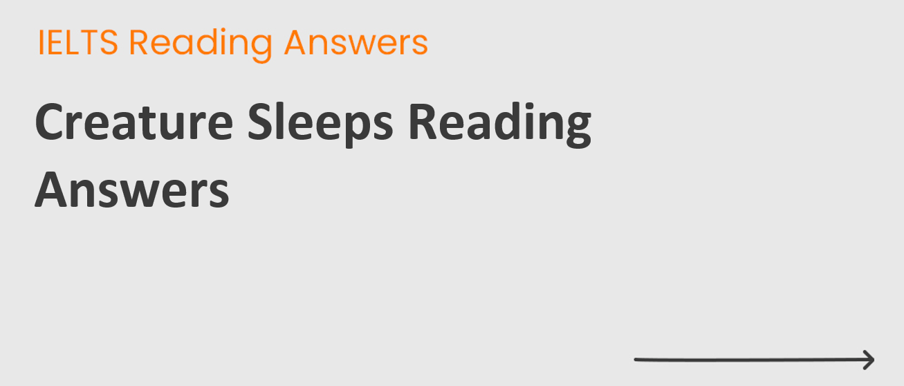 Creature Sleeps Reading Answers